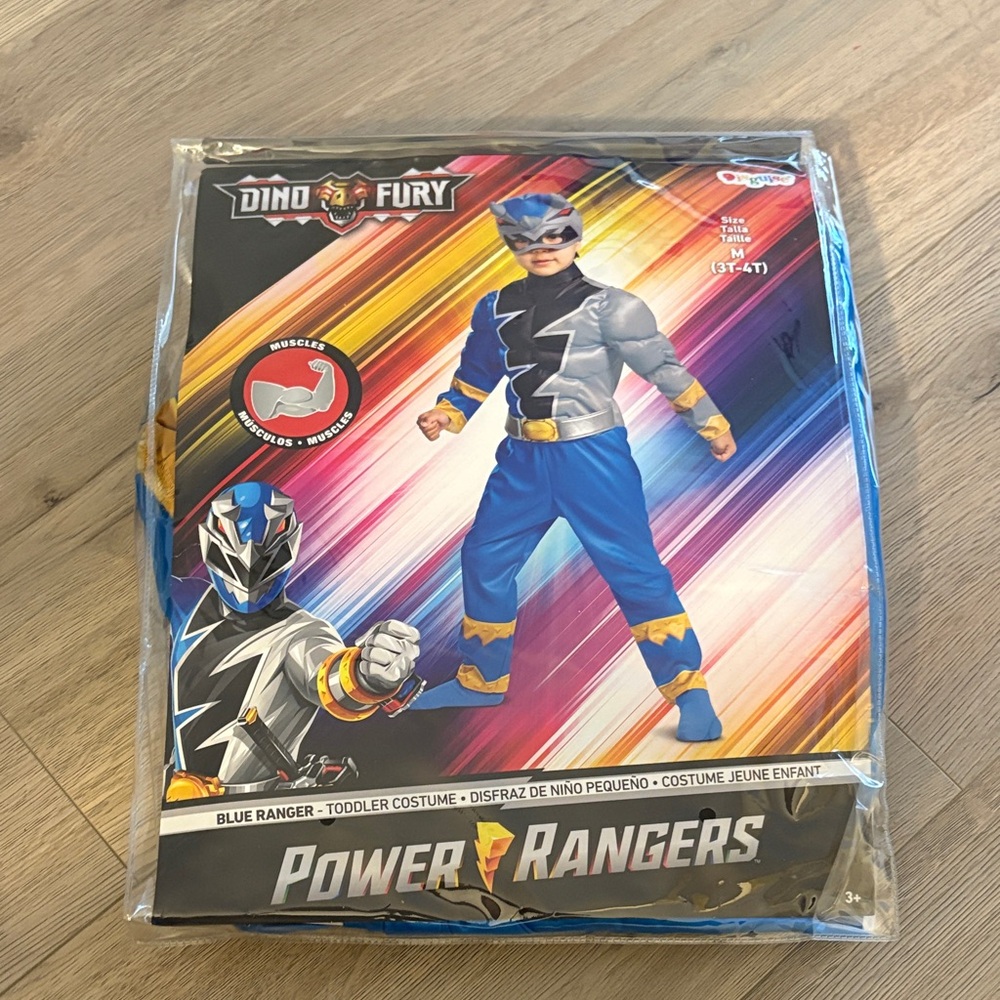 Power Rangers Dino Fury Blue Ranger Costume 3T-4T